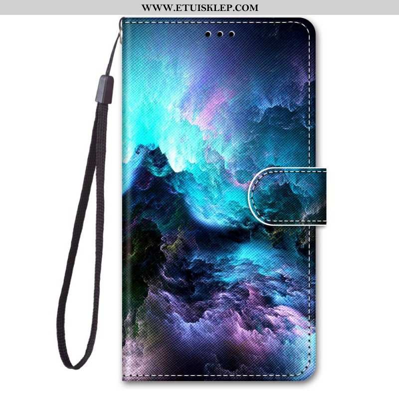 Etui Folio do Samsung Galaxy M53 5G z Łańcuch Krajobraz Smyczy